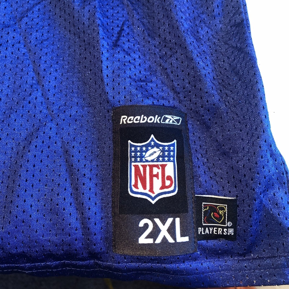 Jeremy Shockey Jersey NY Giants Reebok NFL Size 2XL Number 80 Blue Short Sleeve - Picture 5 of 12
